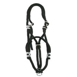 Cow rope halter with chain black