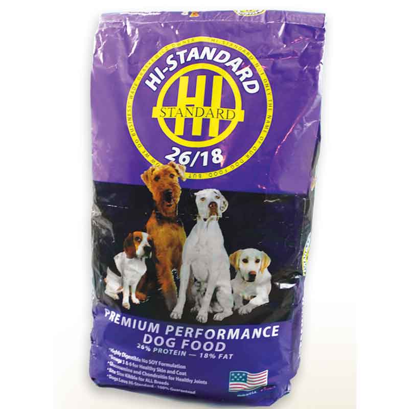 Hi Standard Dog food premium performance dog food 26% protein 18% fat