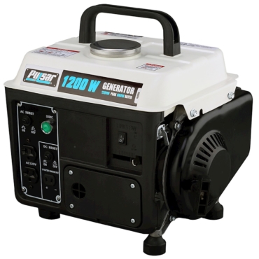 Portable generator that is gas powered light weight 1200 running watts pulsar brand. Great for camping, fishing, hunting, and the RV.