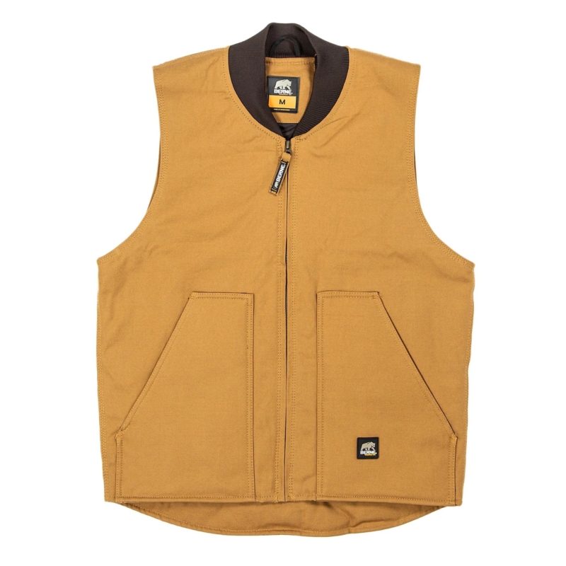 Mens winter vest duck workmans-quilt lined Berne