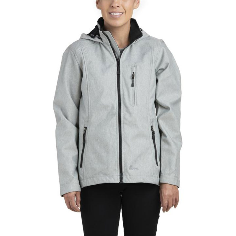 Berne Women's Eiger Softshell Hooded Jacket Grey Front View