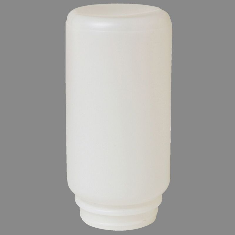 Plastic quart jar with a screw on base for waterer and feeder