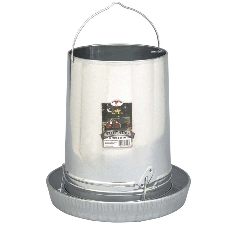 Hanging Poultry Feeder 30 Lb galvanized