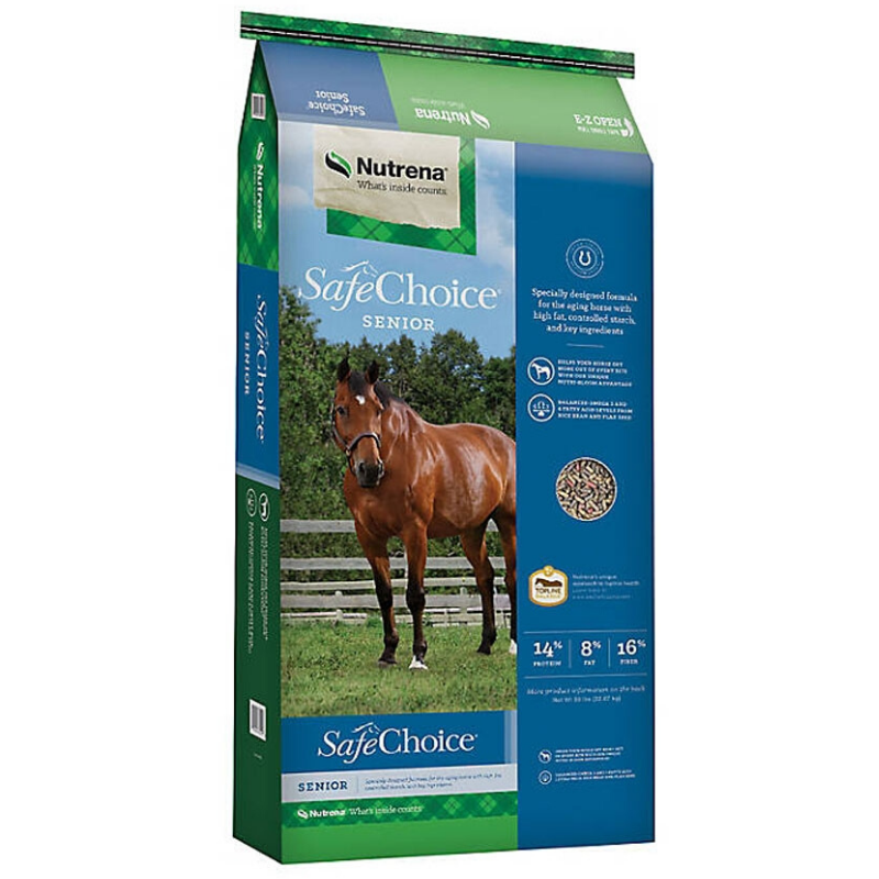 SafeChoice senior horse feed, that is a pellet horse feed designed for senior horses