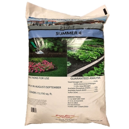 Summer II Lawn Fertilizer is step two in Bear River Valley Coops 4 step lawn fertilizer program. This yard fertilizer is designed to protect your lawn from the summer heat.