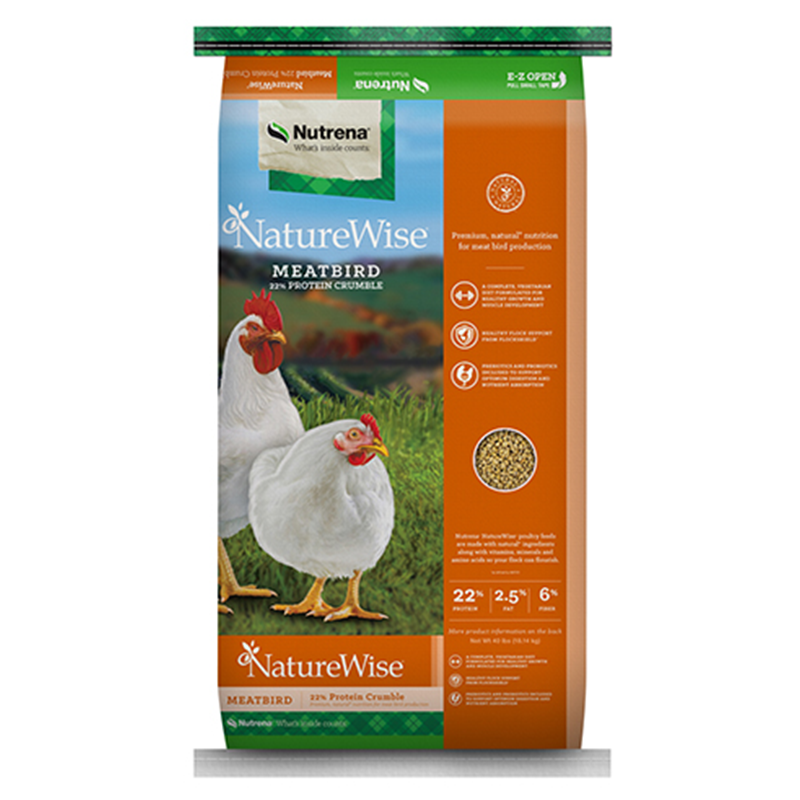 NatureWise meatbird feed by Nutrena is a great feed to feed to those birds your raising to eat