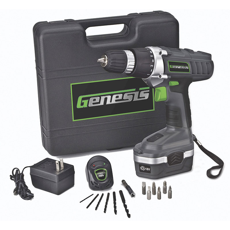 Genesis 18V Cordless Drill Driver Kit