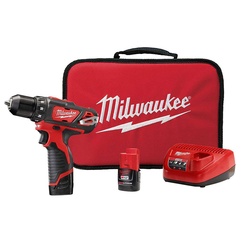Milwaukee M12 12 V 3/8 in. Brushed Cordless Drill Kit (Battery & Charger) 2407-22