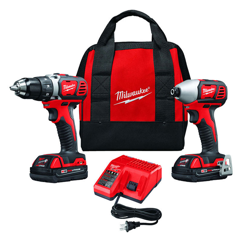 Milwaukee M18 18 V Cordless Brushed 2 Tool Drill/Driver and Impact Driver Kit 2691-22
