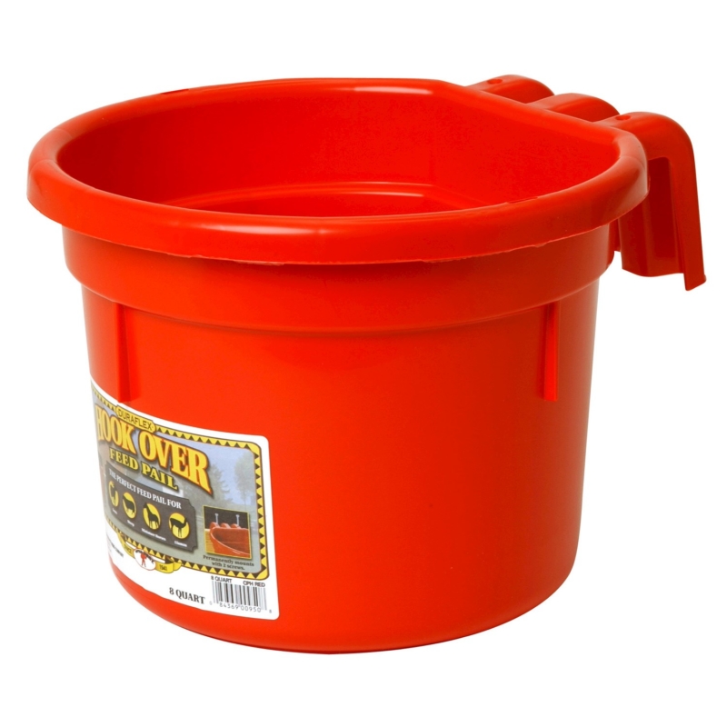 8QT red hook over feeder water great for steers, horses, goats, and sheep.
