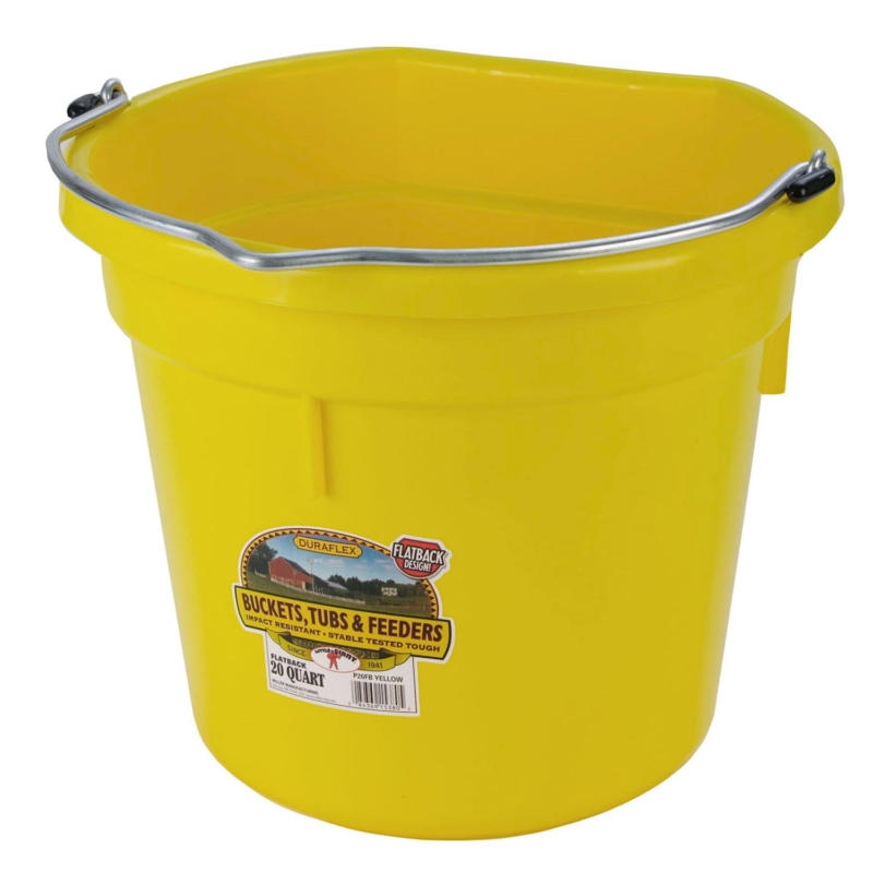 20 QT FlatBack bucket great for watering and feeding horses, steers, sheep, and goats