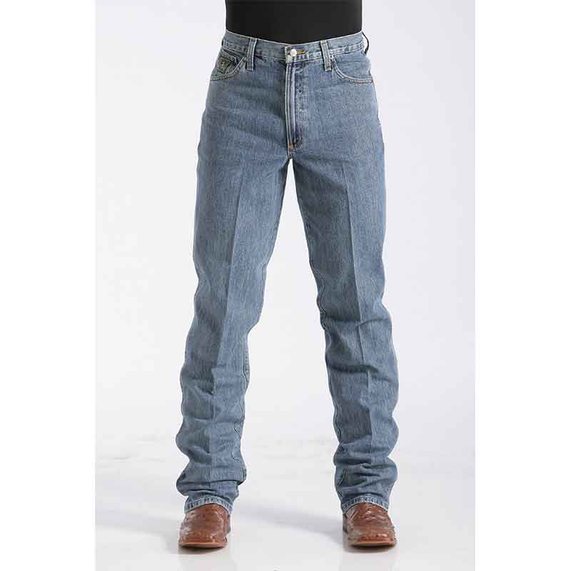 Cinch green label medium wash jean front view