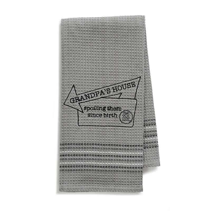 Grandpa dishtowels by mona b with embroidered saying