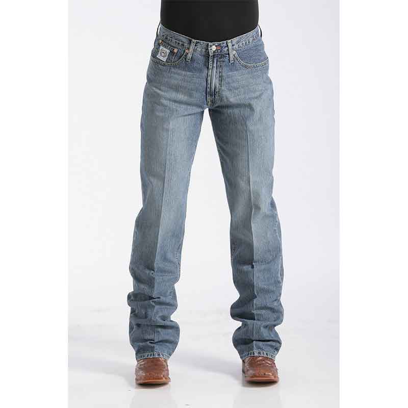 Cinch white label medium wash jean front view