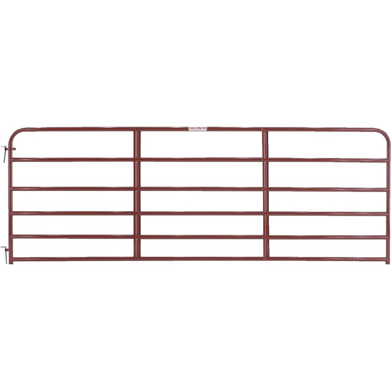 Tarter Gate economy gate stands 50″ high, 1-3/4″ rounded high-tensile strength tubing, Ready to hang with hinge pins, snap chain and welded chain latch sizes 4', 6 ft., 8', 10', 12', 14', 16', 18', 20'. livestock gate