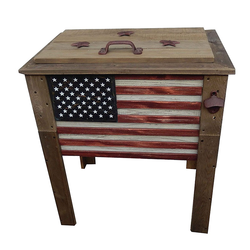 Patriotic Wood Patio Cooler 45qt