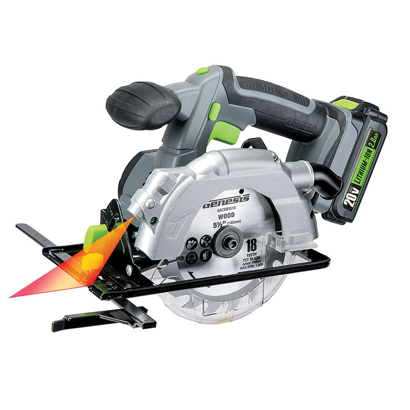 Genesis Circular Saw 20V Lithium-Ion 5-1/2"