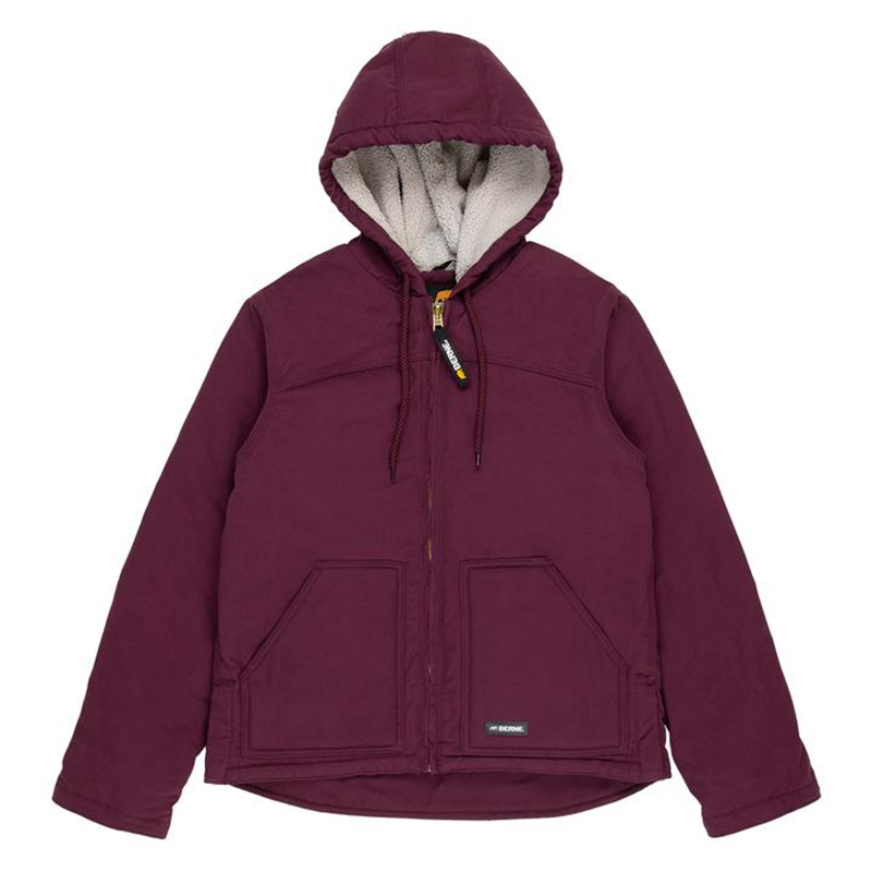 Berne Women's Softstone Hooded Coat plum color